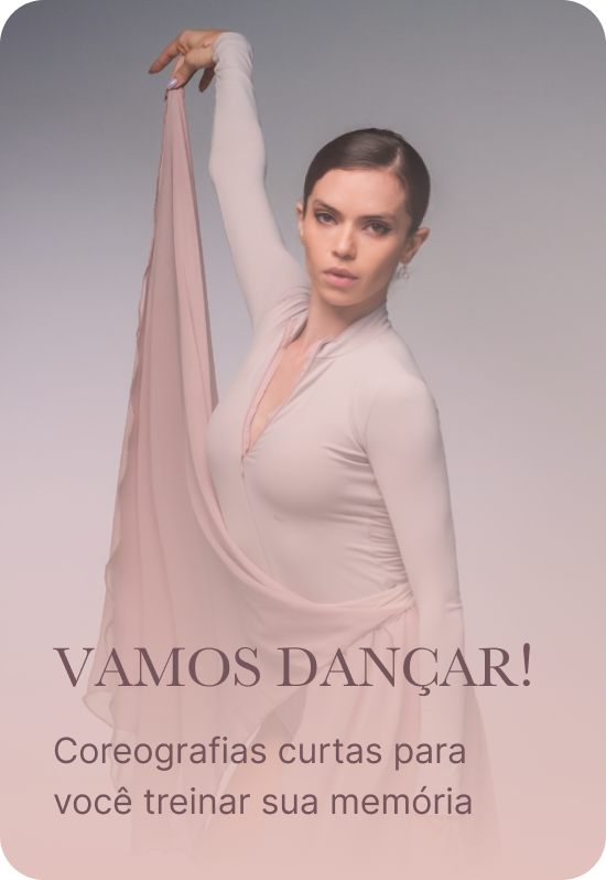 Capa do módulo 8 do Ballet é Alma, Vamos dançar, coreografias curtas para você treinar sua memória, com Renata Bardazzi de collant rosado segurando um véu
